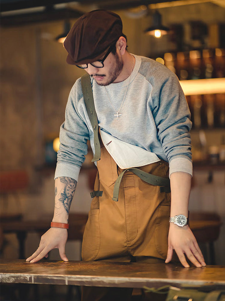 Men's Relaxed Fit Stretch Overalls with Unique Pocket Design-Modylol