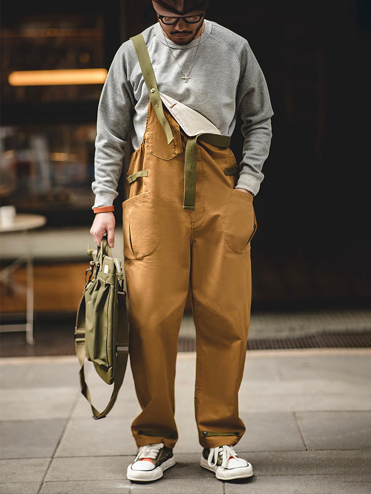 Men's Relaxed Fit Stretch Overalls with Unique Pocket Design-Modylol