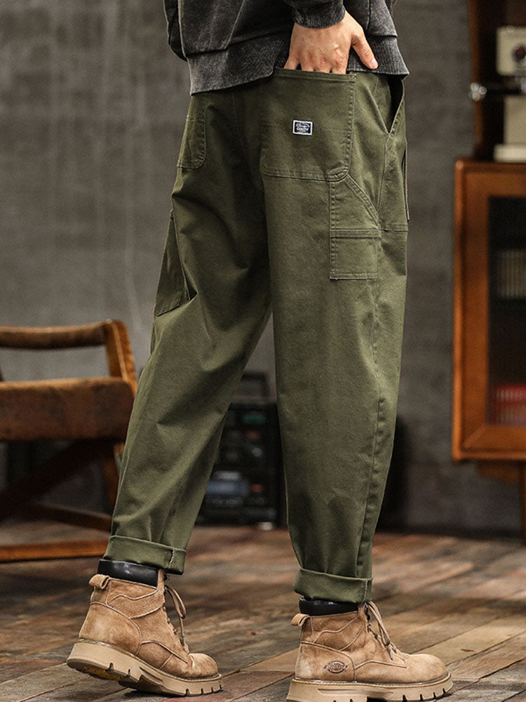 Men's Vintage Casual Utility Trousers-Modylol
