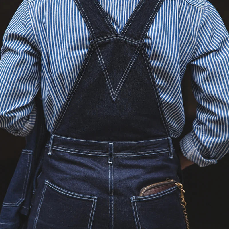 Men's Vintage-Inspired Indigo Denim Overalls-Modylol