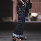 Men's Vintage-Inspired Indigo Denim Overalls-Modylol