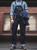 Men's Vintage-Inspired Indigo Denim Overalls-Modylol