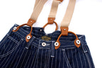 Men's Vintage Striped Straight Denim Suspender Overalls-Modylol