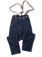 Men's Vintage Striped Straight Denim Suspender Overalls-Modylol