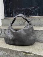 Woven Vegan Leather Shoulder Bag – Spacious Design
