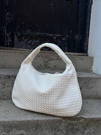 Woven Vegan Leather Shoulder Bag – Spacious Design