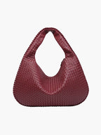 Woven Vegan Leather Shoulder Bag – Spacious Design