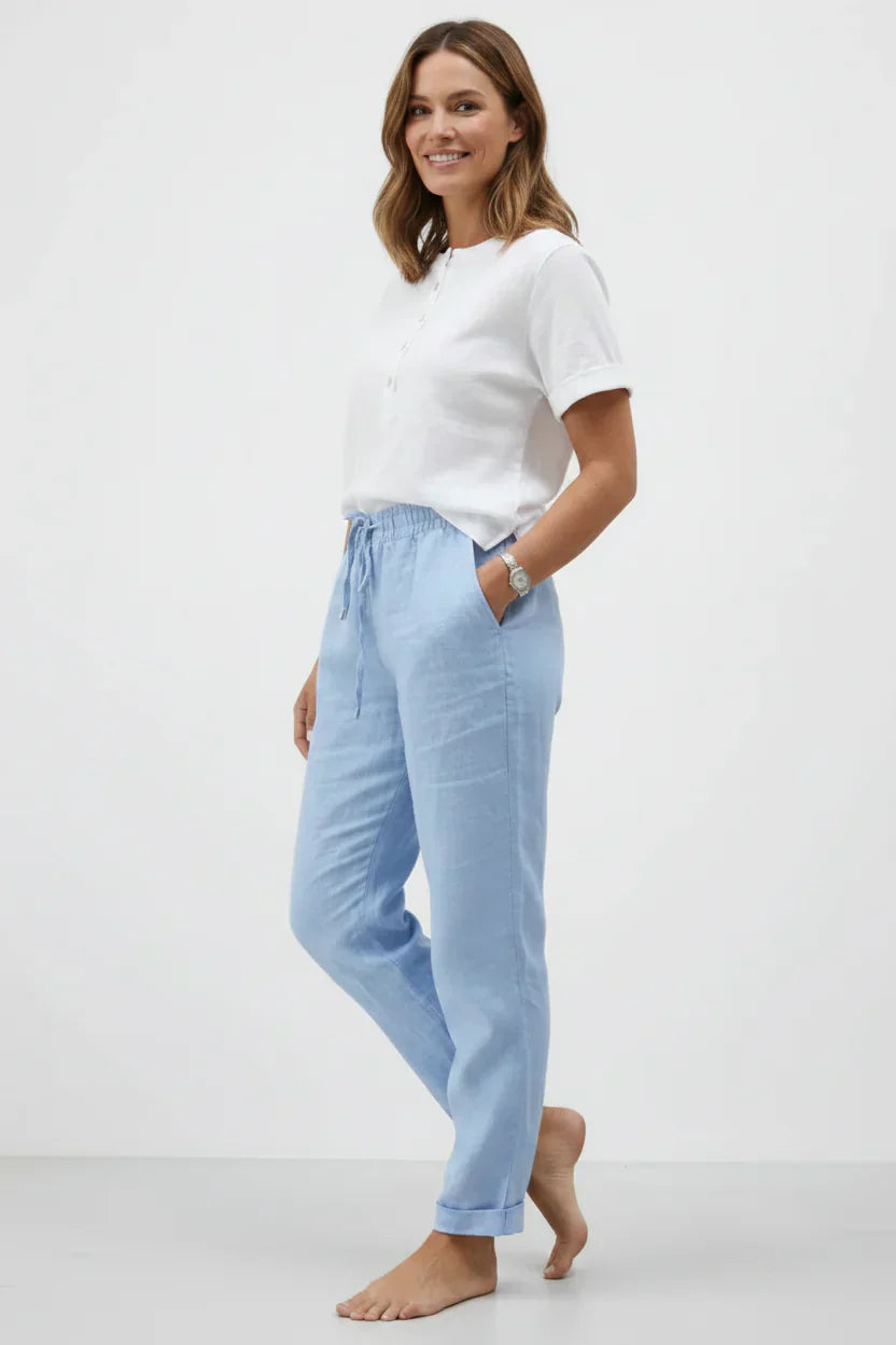 Sophie | Women's Flowing Cotton and Linen Trousers-Modylol