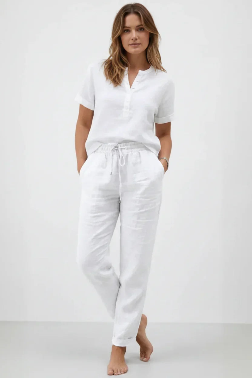 Sophie | Women's Flowing Cotton and Linen Trousers-Modylol