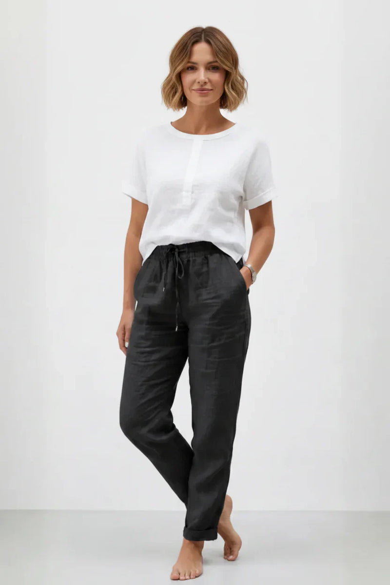 Sophie | Women's Flowing Cotton and Linen Trousers-Modylol