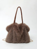 Plush Shoulder Tote Bag – Soft Velvet Finish
