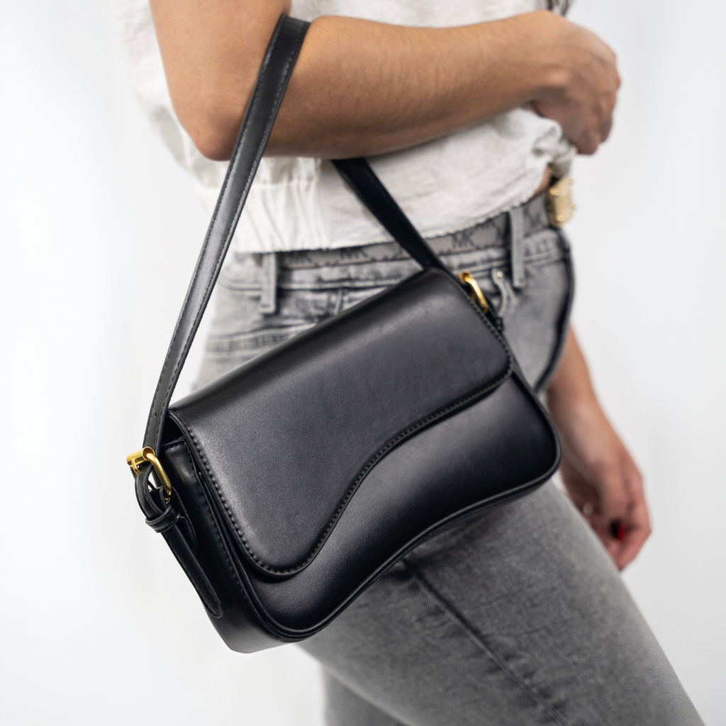 Genuine Leather Shoulder Bag – Adjustable Strap