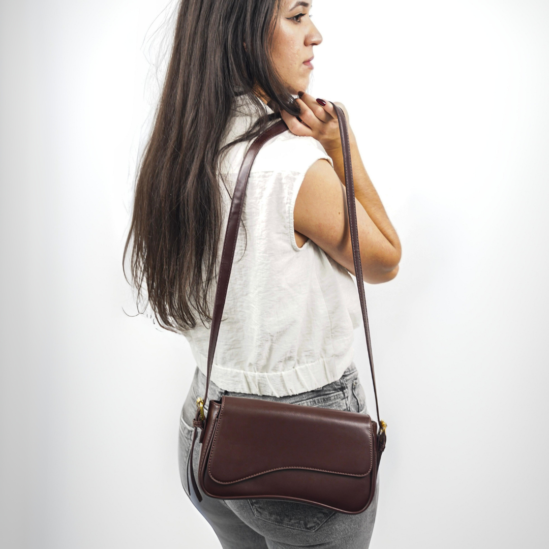 Genuine Leather Shoulder Bag – Adjustable Strap