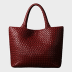 Woven Microfiber Leather Tote Bag – Spacious Carryall