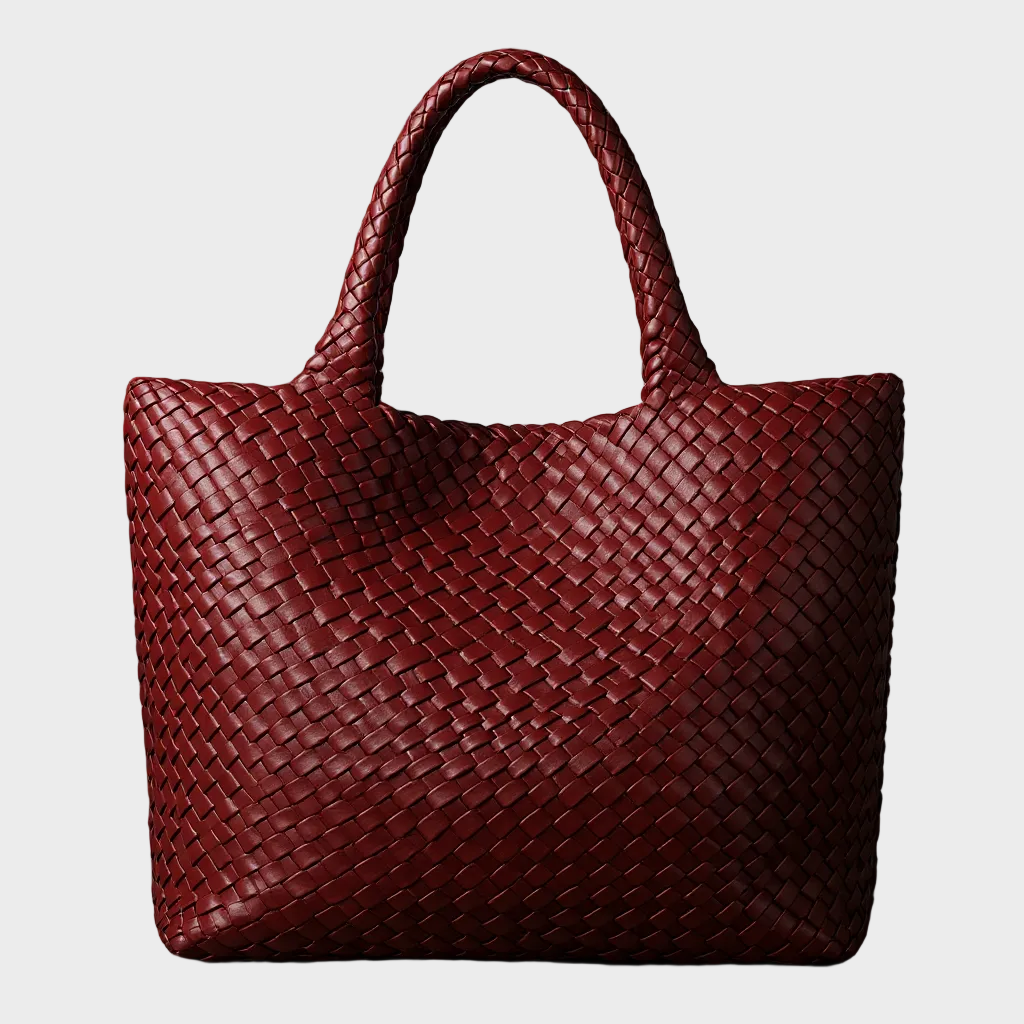 Woven Microfiber Leather Tote Bag – Spacious Carryall