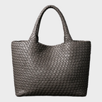 Woven Microfiber Leather Tote Bag – Spacious Carryall