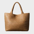 Woven Microfiber Leather Tote Bag – Spacious Carryall