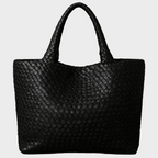 Woven Microfiber Leather Tote Bag – Spacious Carryall