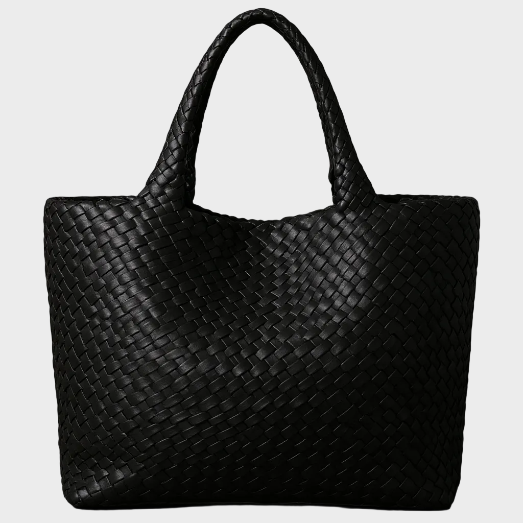 Woven Microfiber Leather Tote Bag – Spacious Carryall