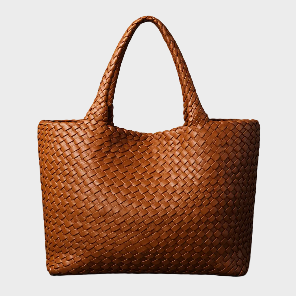 Woven Microfiber Leather Tote Bag – Spacious Carryall