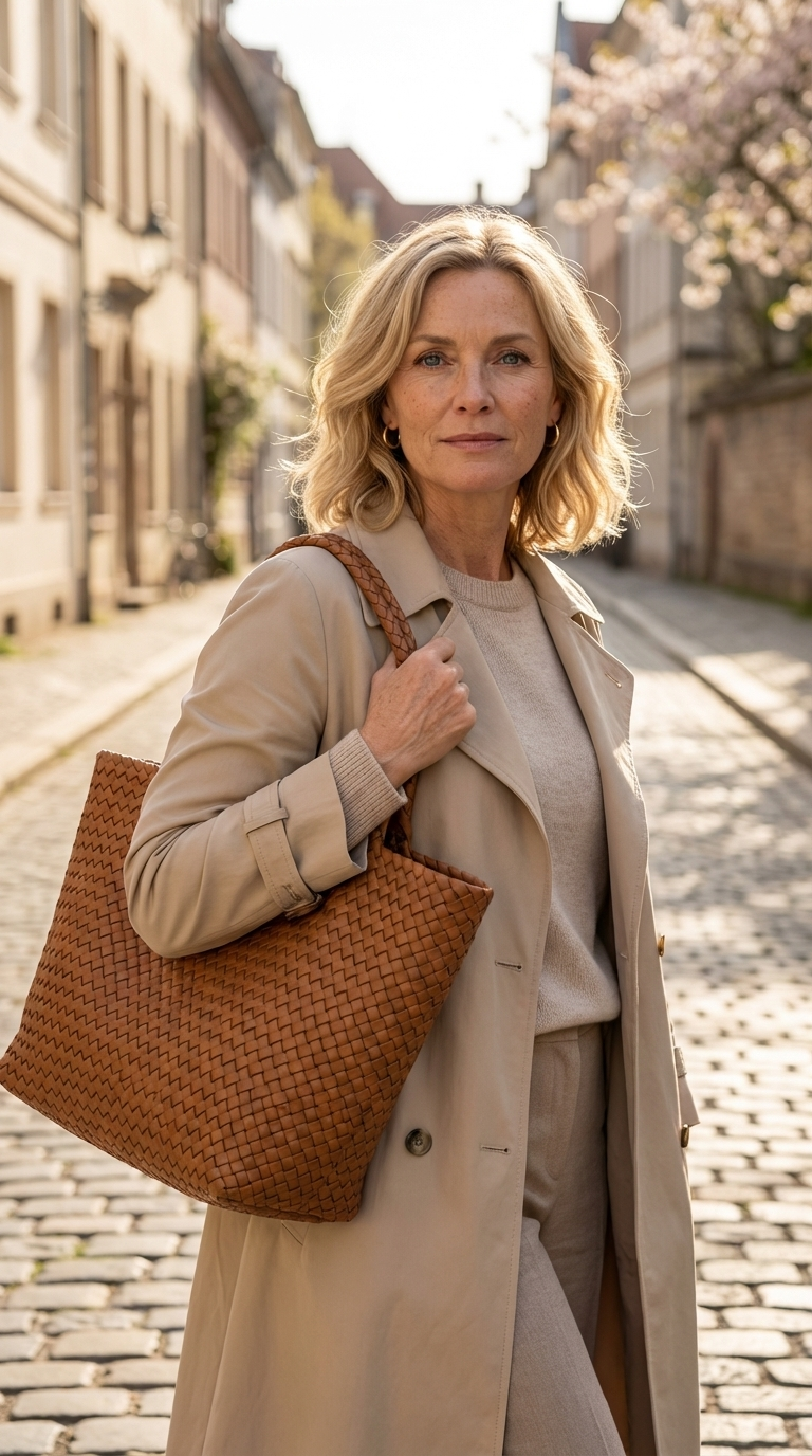 Woven Microfiber Leather Tote Bag – Spacious Carryall