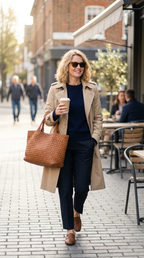 Woven Microfiber Leather Tote Bag – Spacious Carryall