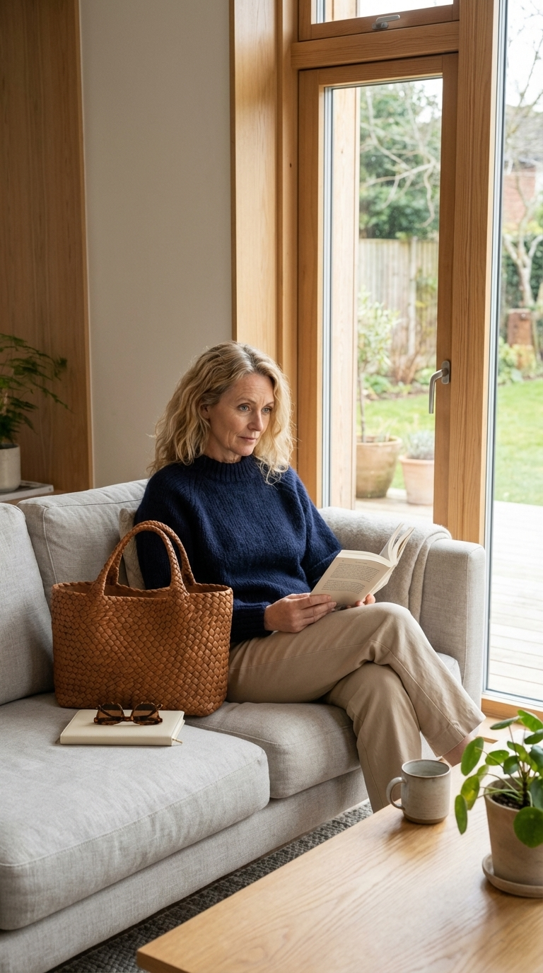 Woven Microfiber Leather Tote Bag – Spacious Carryall